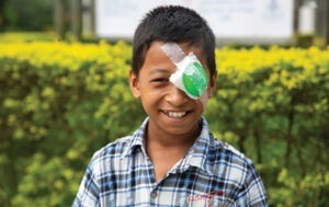 Samarapan in Nepal received sight-saving cataract surgery at a cbm-funded hospital.