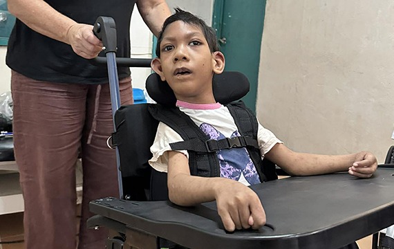 Seven-year-old Arilise now has her first wheelchair